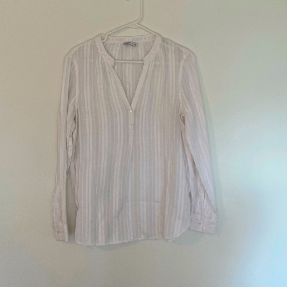 Vince sheer cotton buttoned blouse